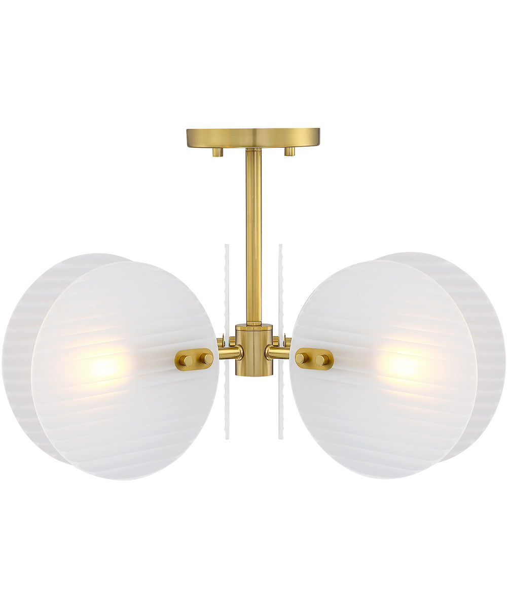Sky Fall 3 Light Semi Flush Mount Brushed Gold