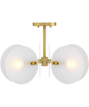 Sky Fall 3 Light Semi Flush Mount Brushed Gold