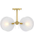 Sky Fall 3 Light Semi Flush Mount Brushed Gold