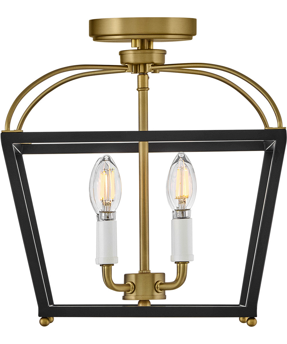 Tate 4-Light Small Semi-Flush Mount in Black