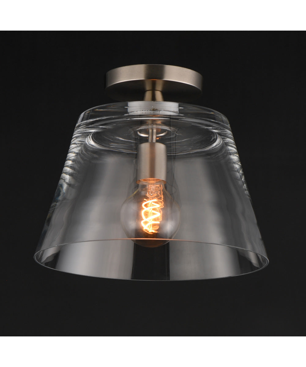 Hudson 1-Light Semi-Flush Mount/Pendant Satin Nickel