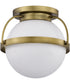 Lakeshore 1-Light Close-to-Ceiling Natural Brass