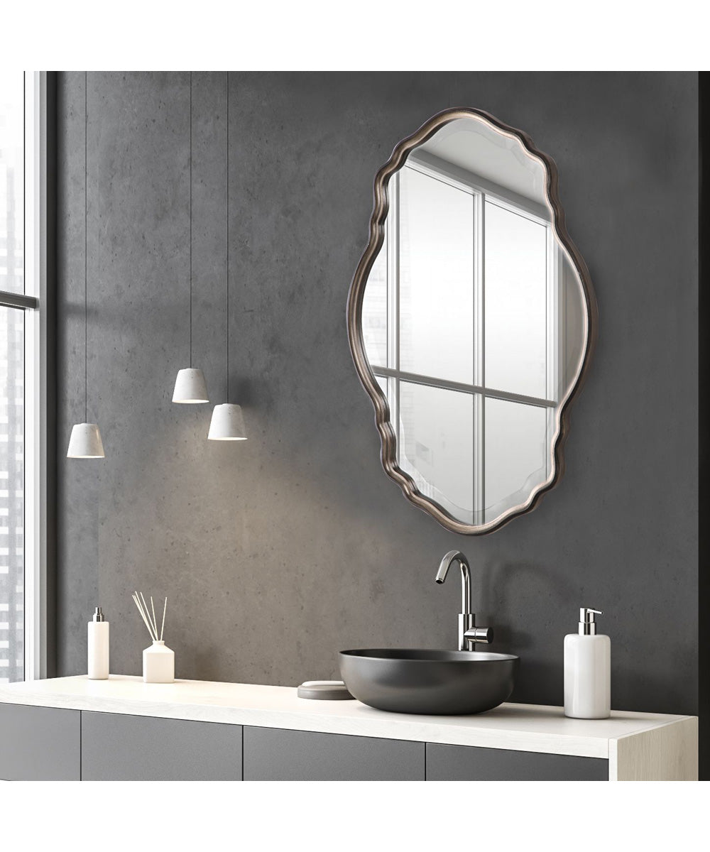22x33" Wall Mirror Antiqued Silver Champagne and Dark Bronze