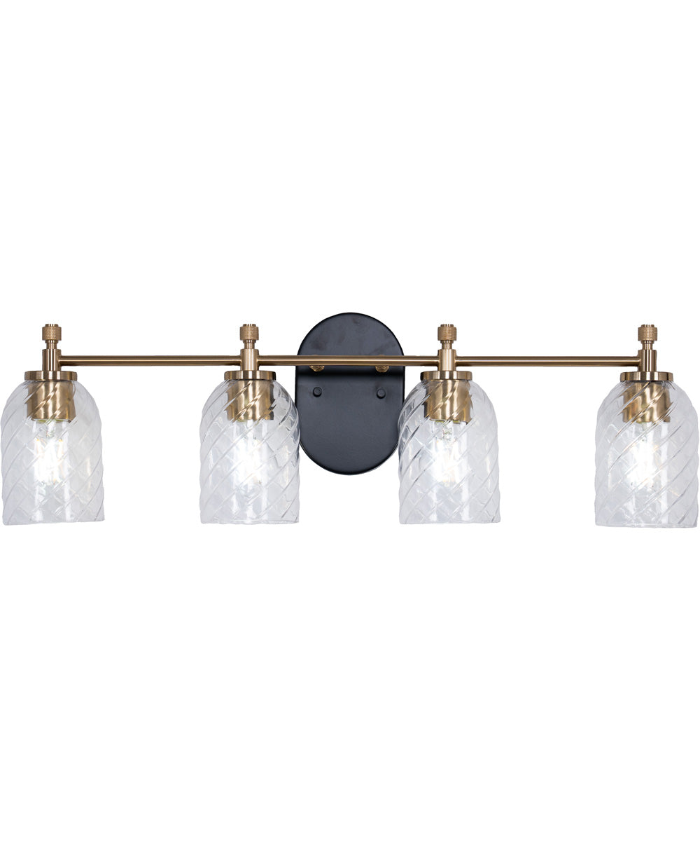 Council 4-Light Lighting Flat Black/Satin Brass