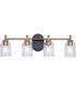 Council 4-Light Lighting Flat Black/Satin Brass