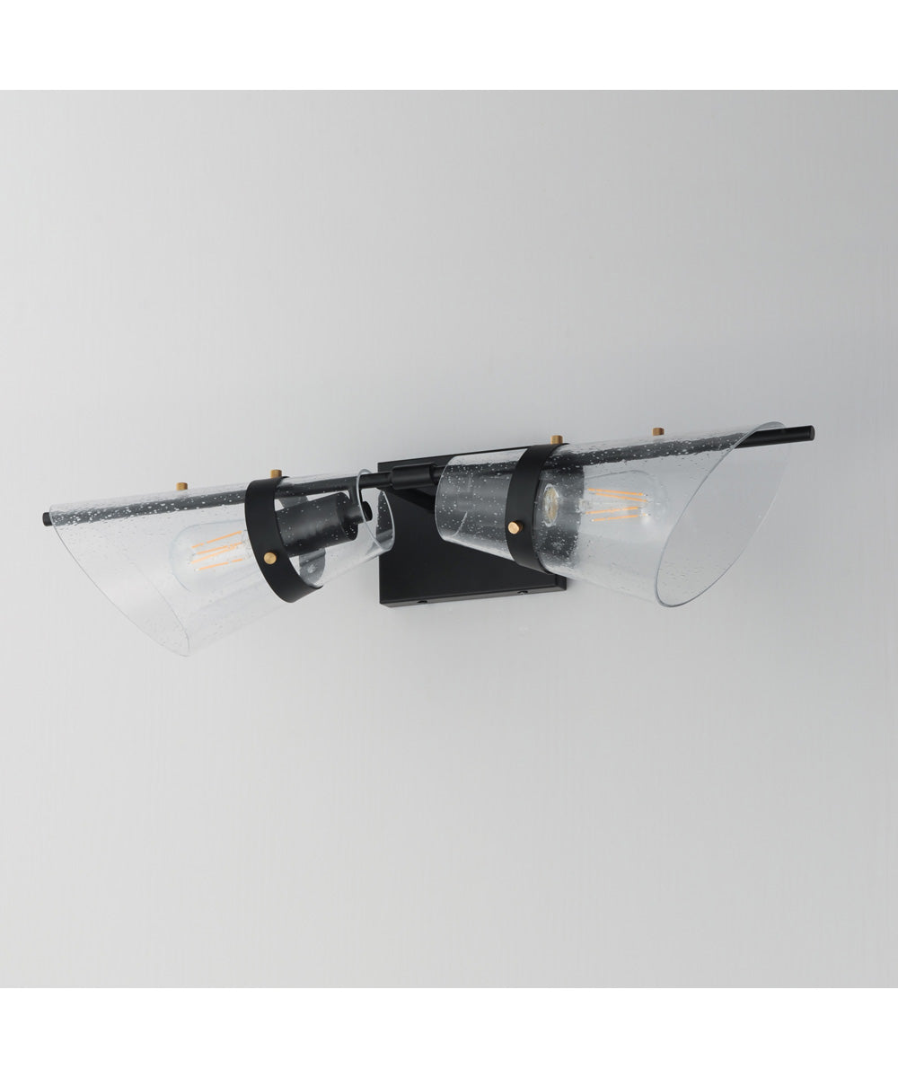 Finch 2-Light Wall Sconce Dark Bronze/Antique Brass