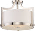 16"W Meadow 3-Light Close-to-Ceiling Polished Nickel