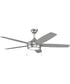Nolyn V 52 in. 5-Blade Modern LED Ceiling Fan Brushed Nickel