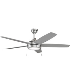 Nolyn V 52 in. 5-Blade Modern LED Ceiling Fan Brushed Nickel