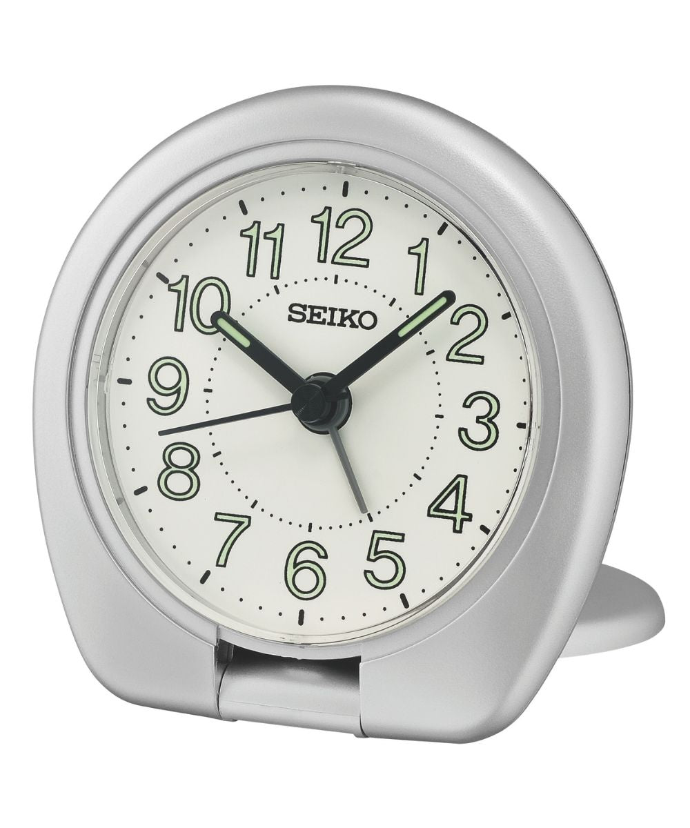 OPEN BOX Travel Alarm Clock Sakai Metallic Silver