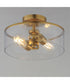 Livingston 2-Light Semi-Flush Mount Natural Aged Brass
