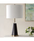 Metal Table Lamp in Black and Antique Brass