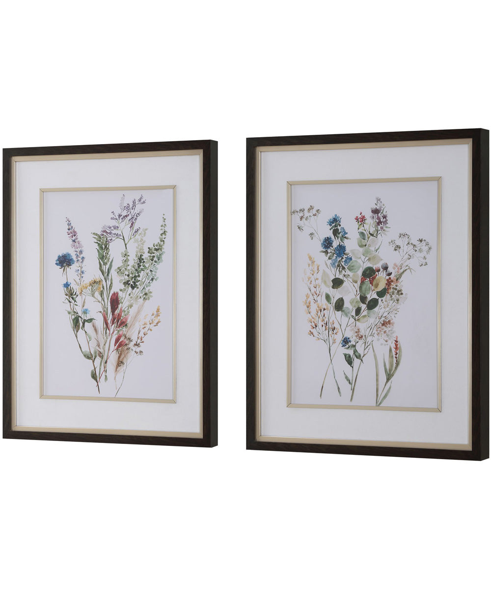 Delicate Flowers Framed Prints Set of 2