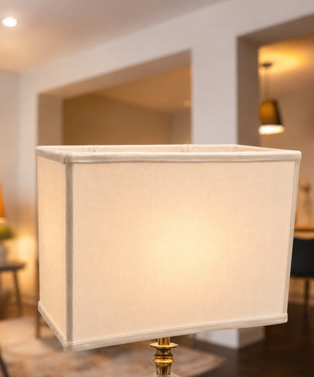 16"W x 11"H Rectangular Drum Lampshade Softback White