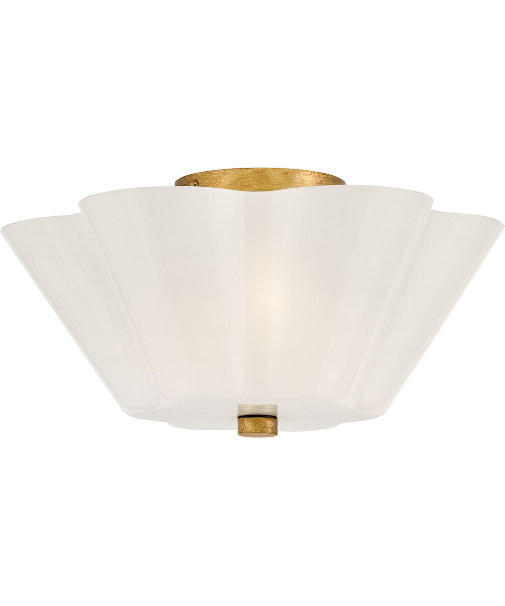 Honey 3-Light Medium Semi-Flush Mount in Distressed Brass