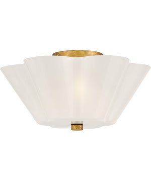 Honey 3-Light Medium Semi-Flush Mount in Distressed Brass