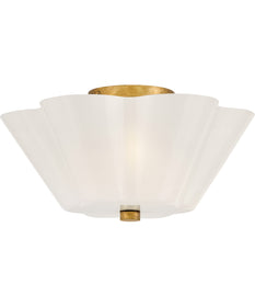 Honey 3-Light Medium Semi-Flush Mount in Distressed Brass