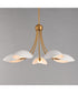 Maris 5-Light Chandelier White/Natural Aged Brass