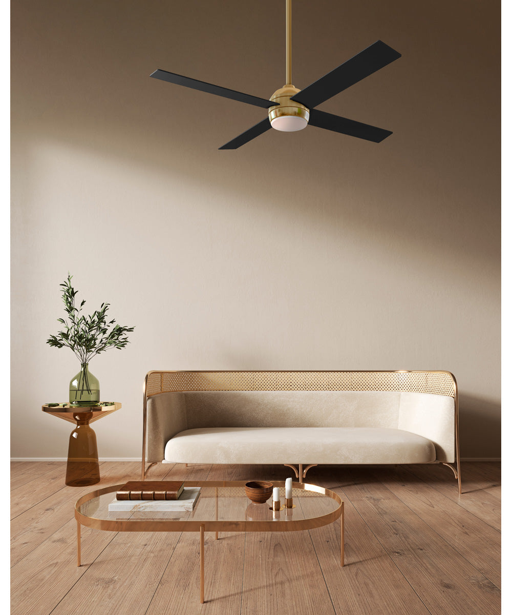 Kelsey 52" 4-blade Indoor Ceiling Fan 1-Light Fan Satin Brass