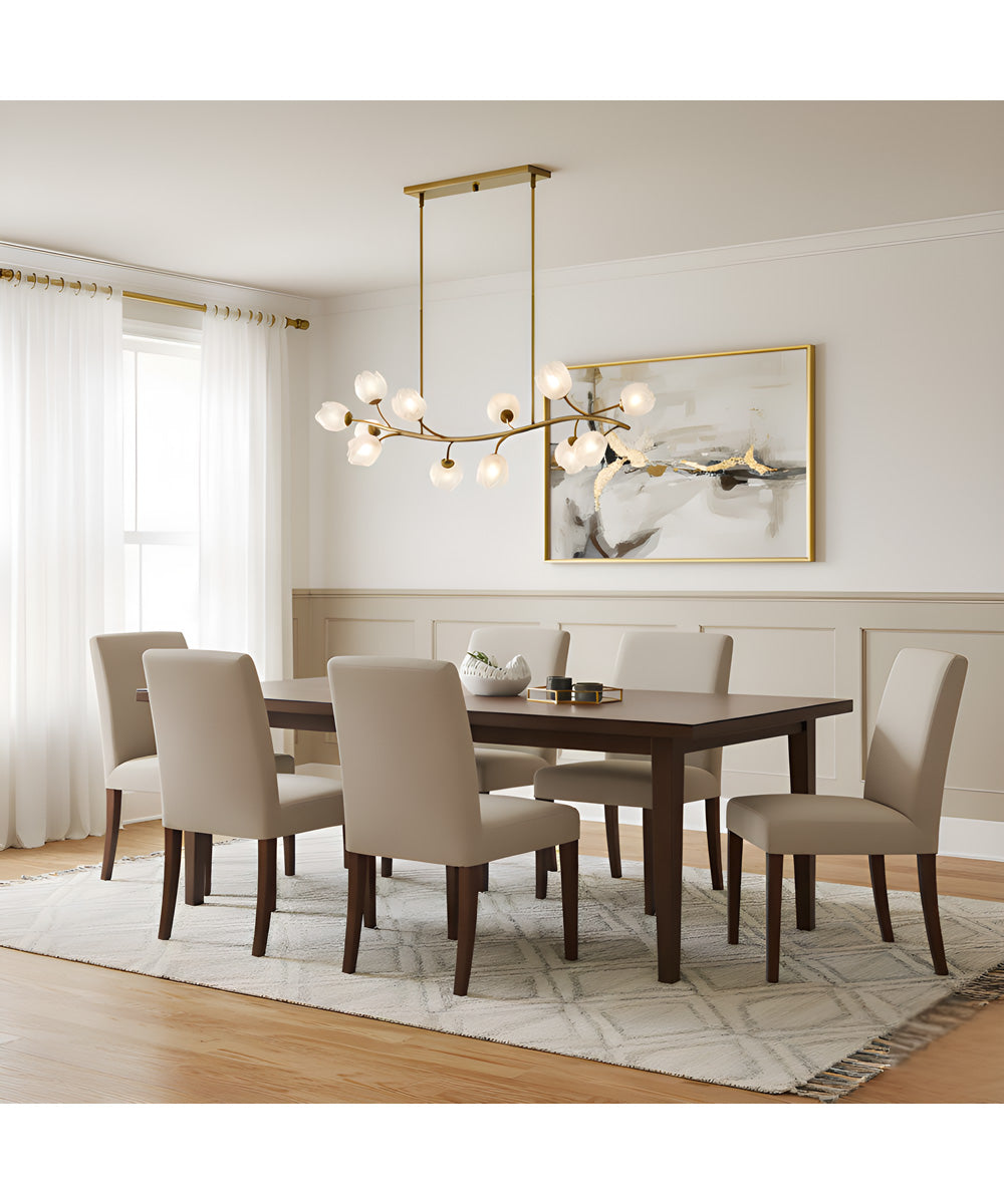 Walker 10-light Island Light Vintage Brass