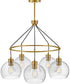 Rumi 5-Light Medium Single Tier Chandelier in Lacquered Brass