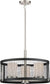 20"W Pratt 3-Light Pendant Black / Brushed Nickel Accents