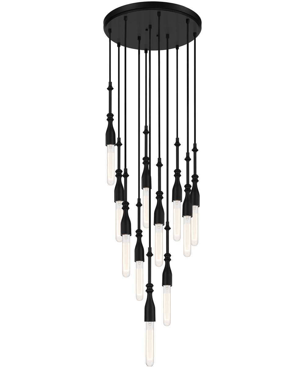 Louise 11 Light Chandelier Matte Black