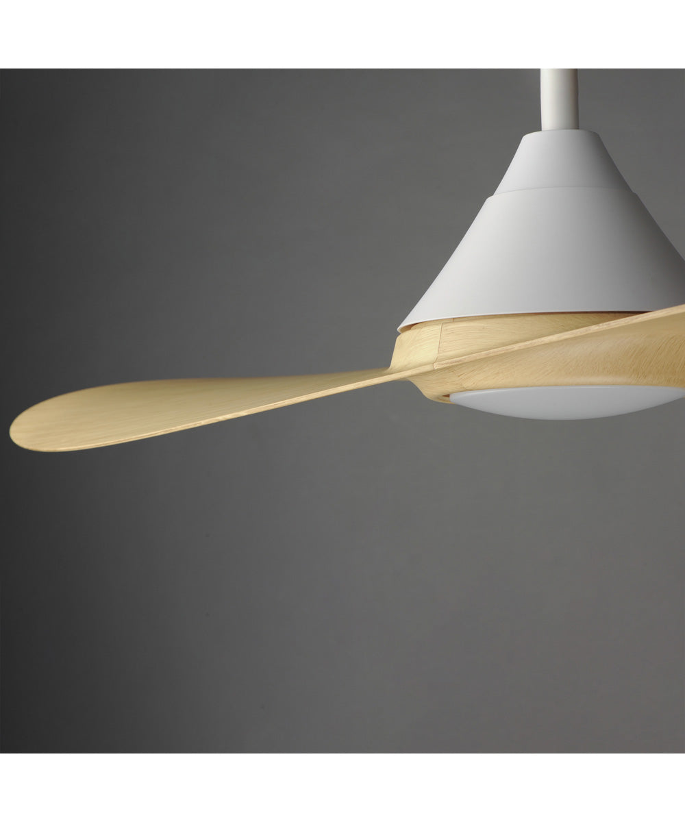 Surf 56 inch 2-Blade Marine Grade Fan w LED Matte White / White Oak