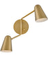 Birdie 2-Light Large Two Light Sconce in Lacquered Brass