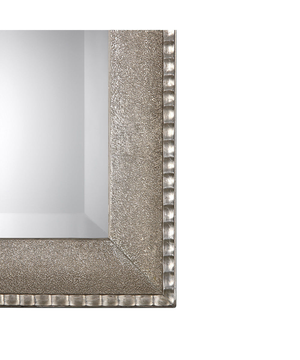 24x34" Wall Mirror with Textured Surface in Metallic Silver