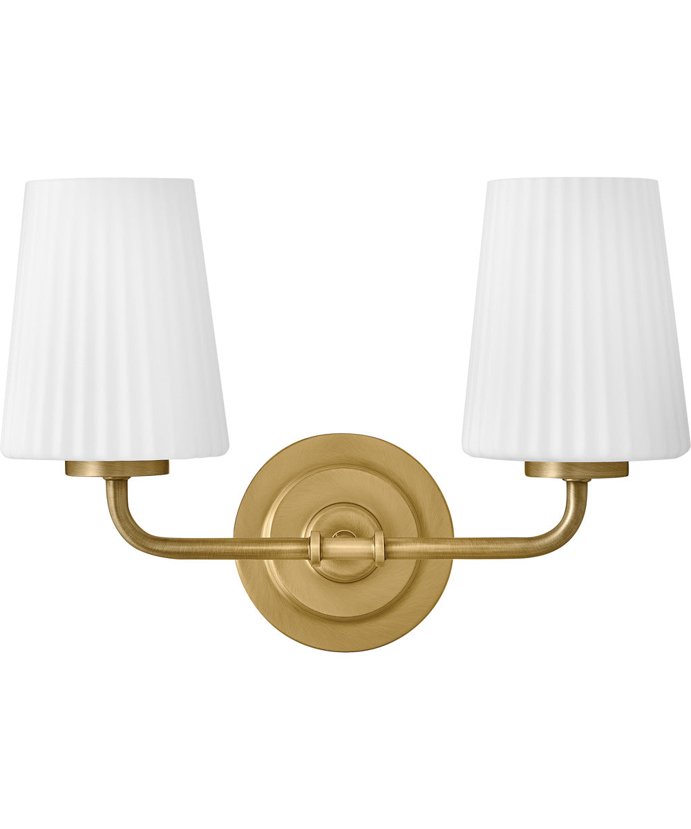 McKenna 2-Light Small Two Light Vanity in Lacquered Brass