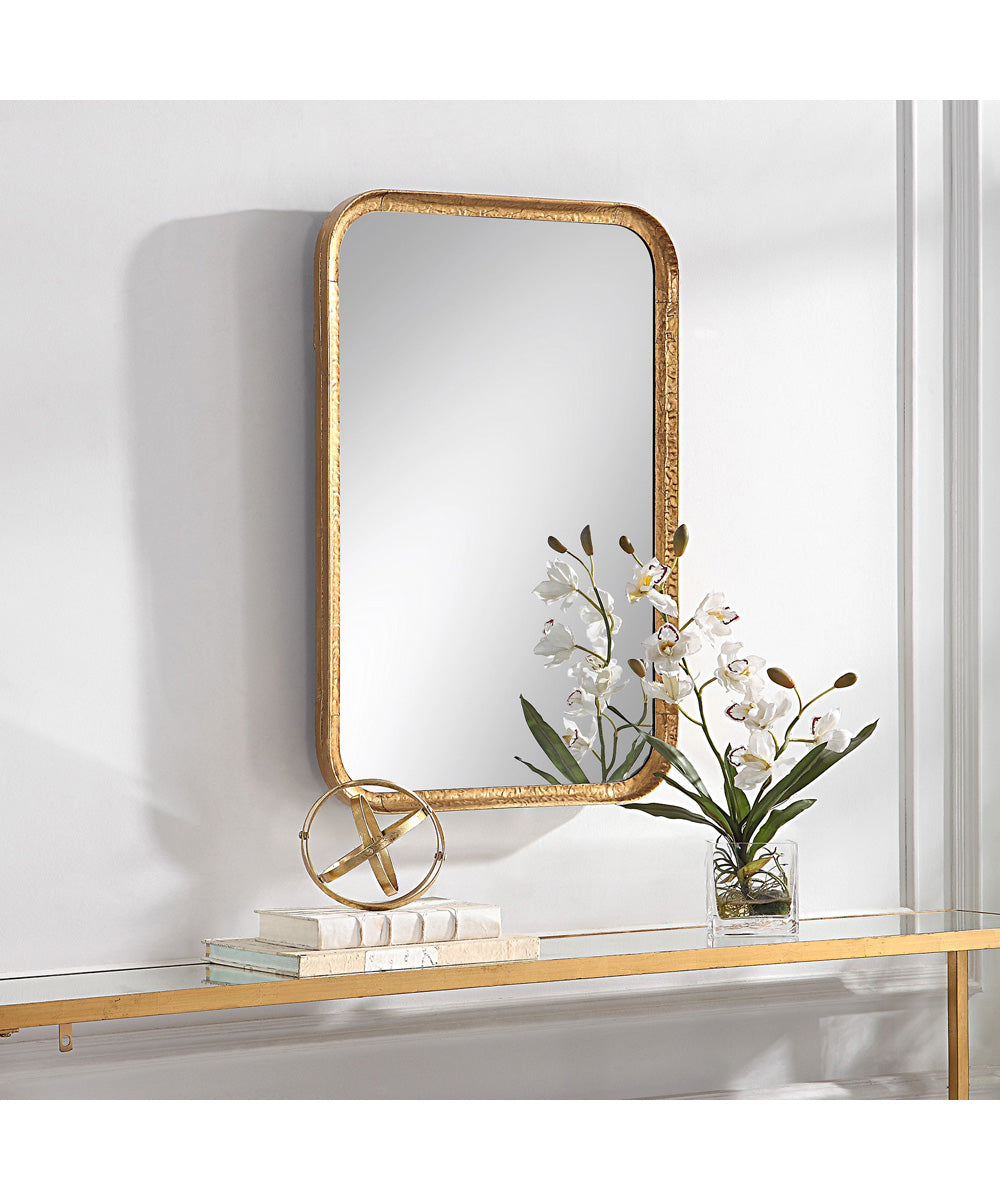 20x30" Wall Mirror Lightly Antiqued Gold Leaf with Glaze