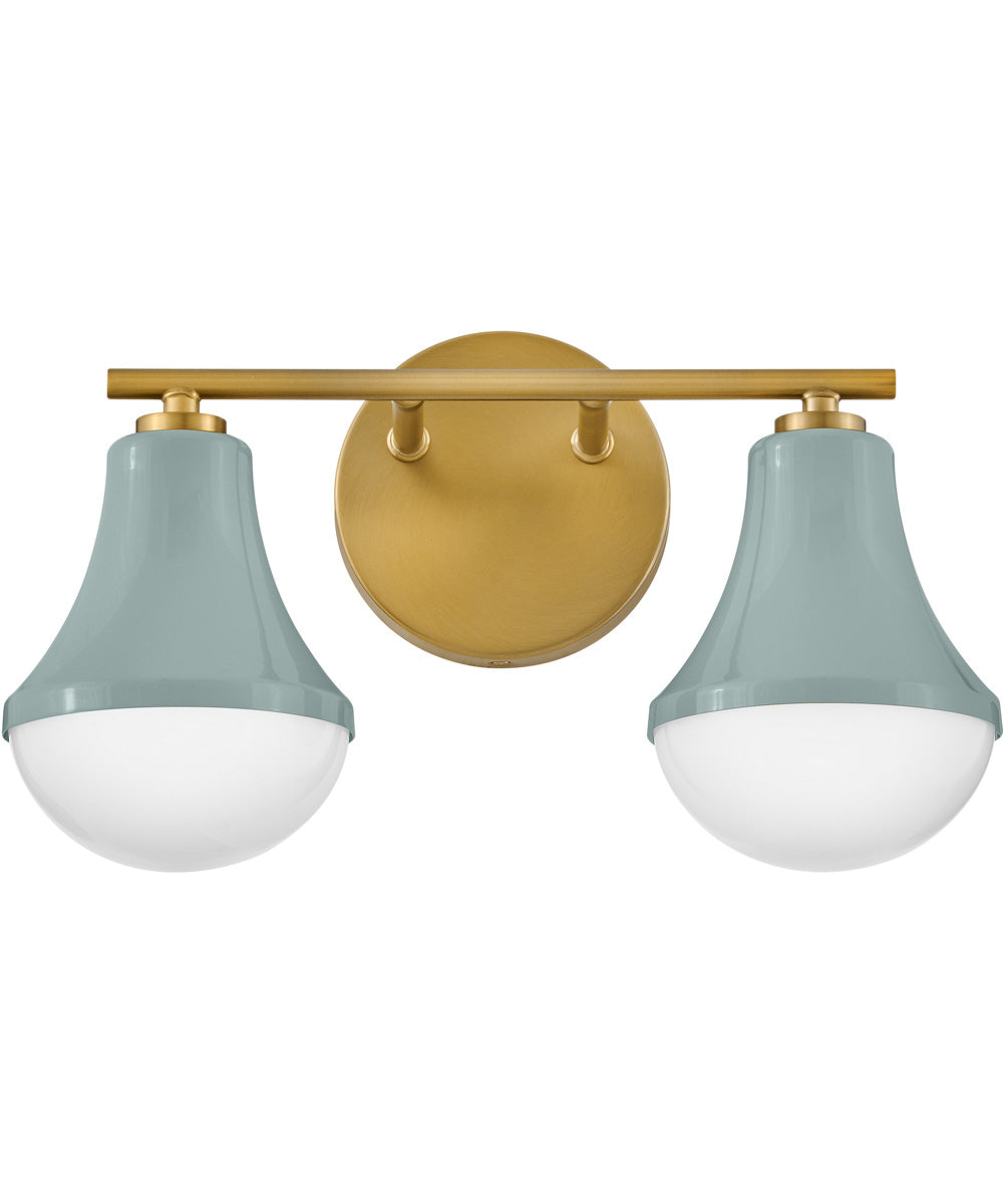 Haddie 2-Light Small Two Light Vanity in Seafoam