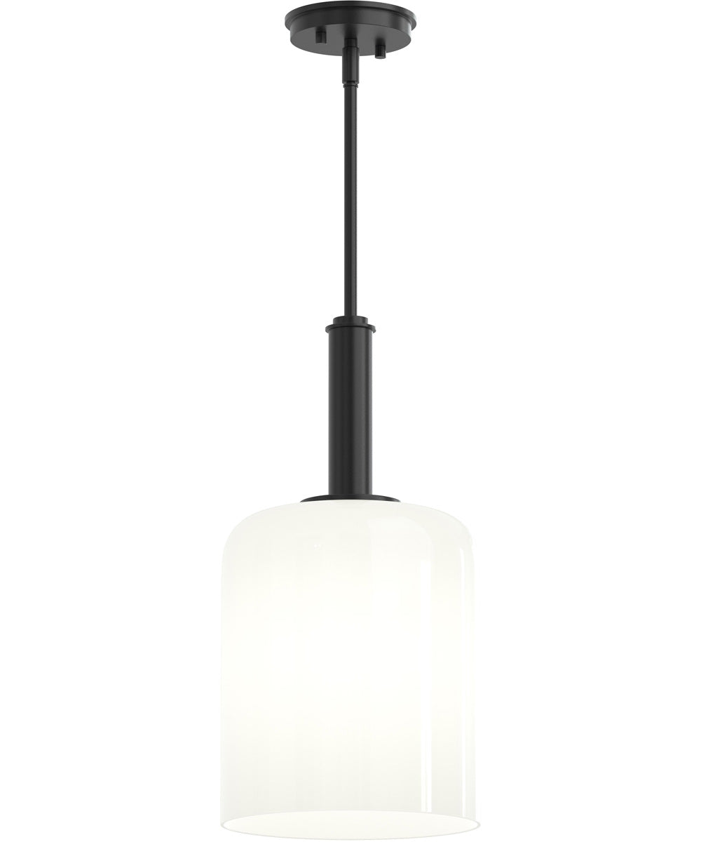 Reines 1-Light Pendant with Opal Glass Shade Matte Black