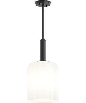 Reines 1-Light Pendant with Opal Glass Shade Matte Black