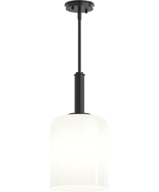 Reines 1-Light Pendant with Opal Glass Shade Matte Black
