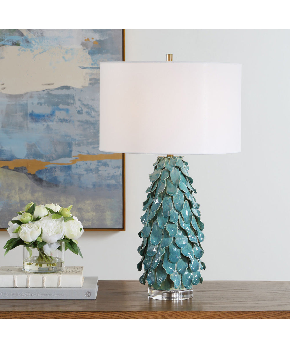 Mina Teal Blue Table Lamp