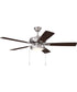 EOS Low Profile 1 bulb Frosted White 52" Ceiling Fan 1-Light Fan Brushed Polished Nickel