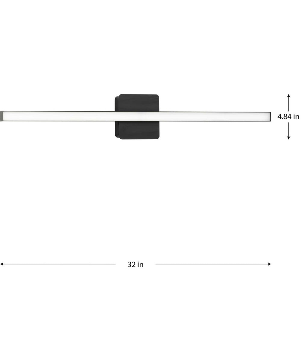 Phase 4 32 in. Large Modern Integrated 3CCT Integrated LED Linear Vanity Light Matte Black