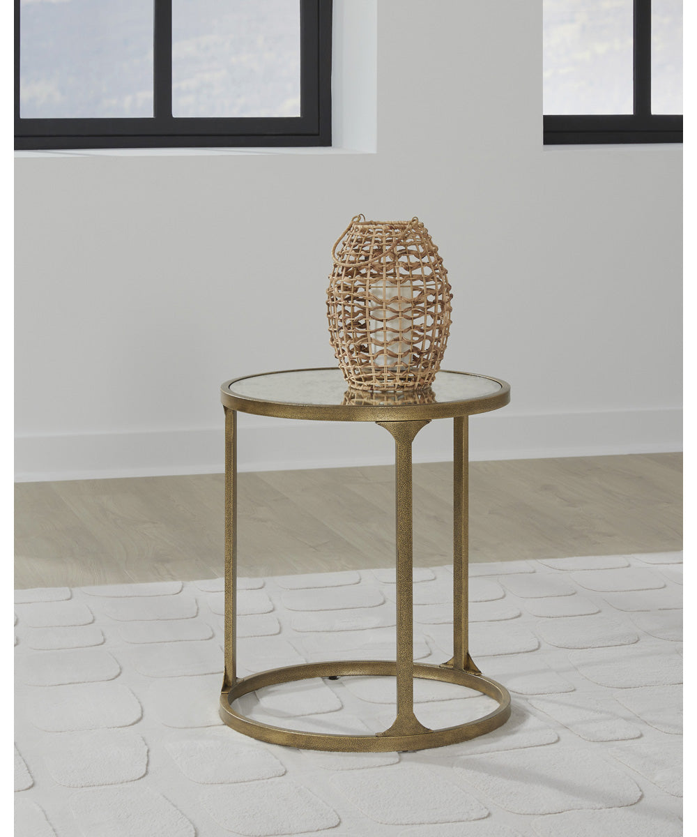 Korajane Round End Table Antique Gold
