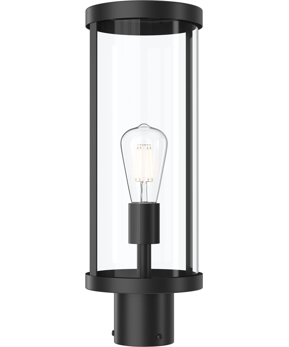 Kagen Outdoor Post Light with Clear Glass Panels Matte Black