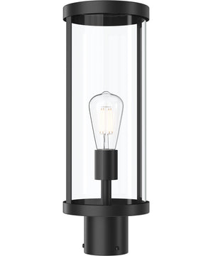 Kagen Outdoor Post Light with Clear Glass Panels Matte Black