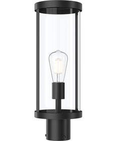 Kagen Outdoor Post Light with Clear Glass Panels Matte Black