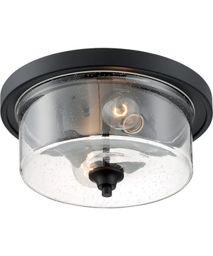 13"W Bransel 2-Light Close-to-Ceiling Matte Black