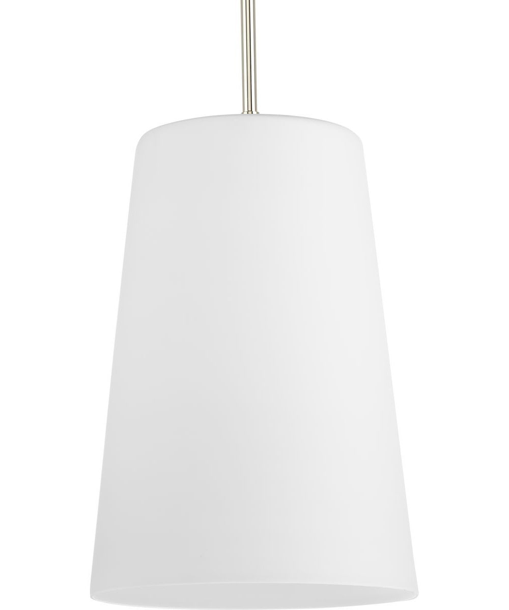 Clarion 1-Light Etched White Pendant P500430 Polished Nickel