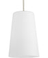 Clarion 1-Light Etched White Pendant P500430 Polished Nickel