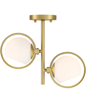 Teatro 2 Light Semi Flush  Brushed Gold