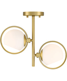 Teatro 2 Light Semi Flush  Brushed Gold