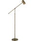 Adjustable Floor Lamp With Pivoting Shade in Antique Brass