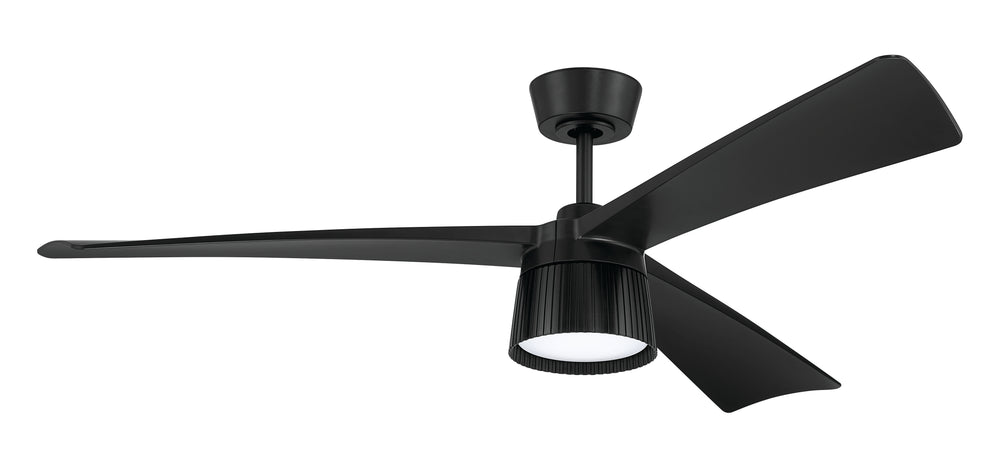 Canto 52" 3-Blade Indoor/Outdoor Rated Damp Ceiling Fan 1-Light Fan Flat Black